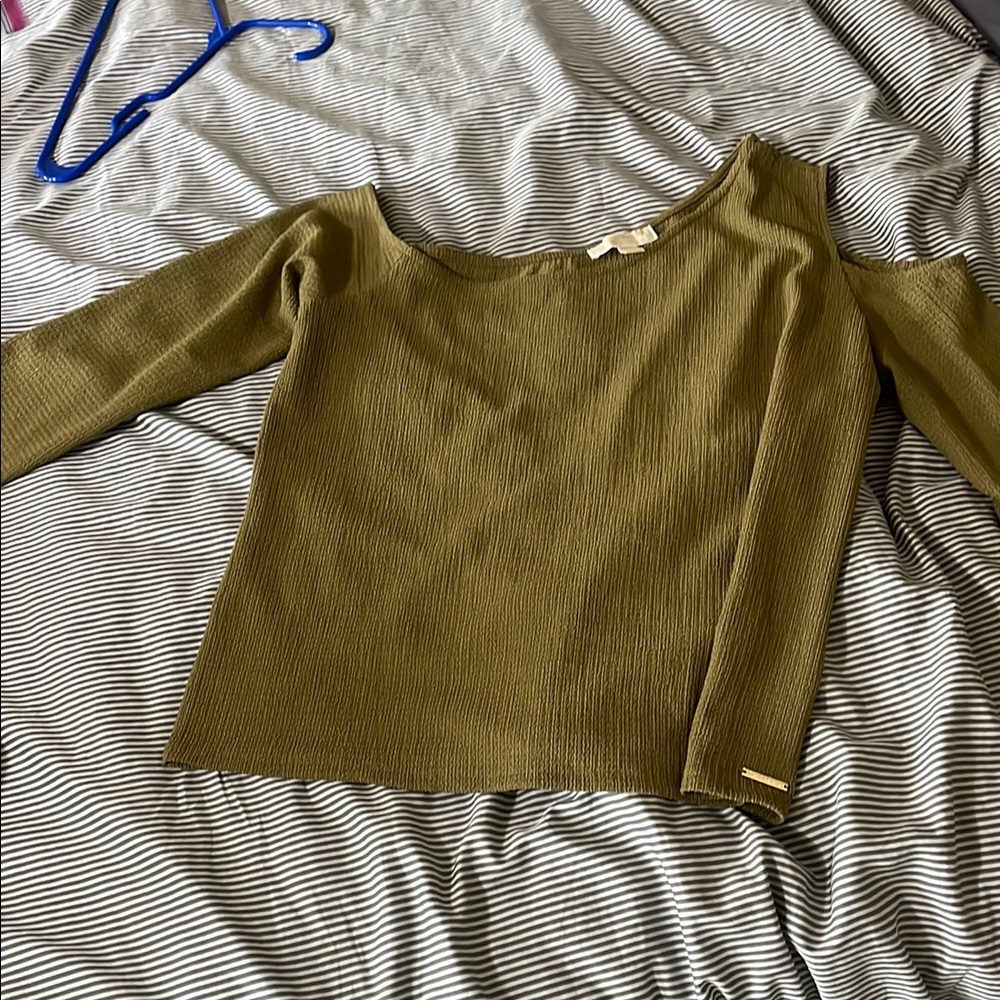 Michael Kors Olive Green Textured Top